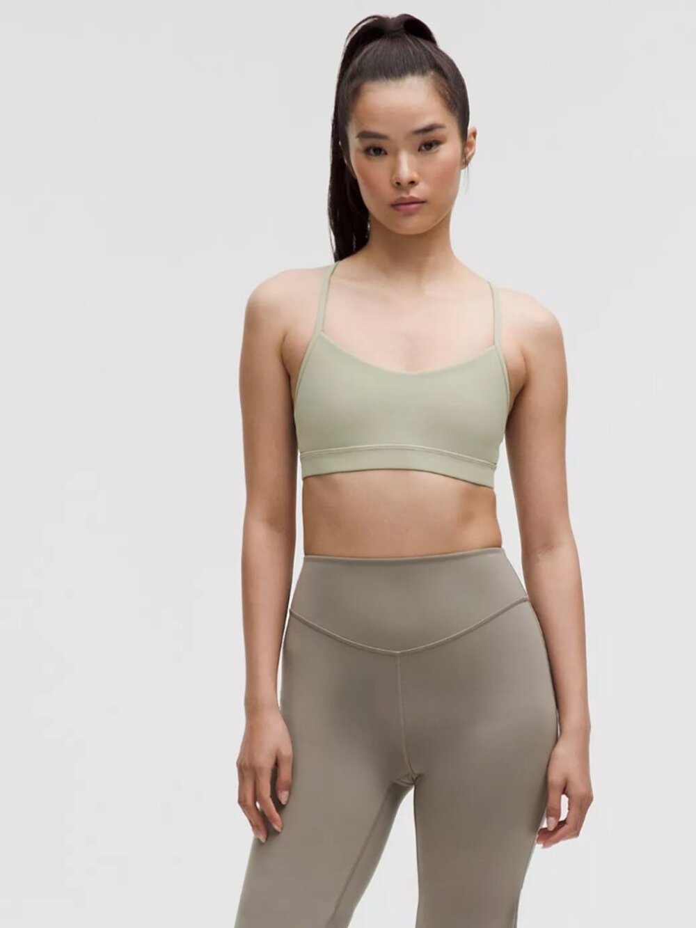 Lululemon Flow-y Sports Bra Size 8 Fog green